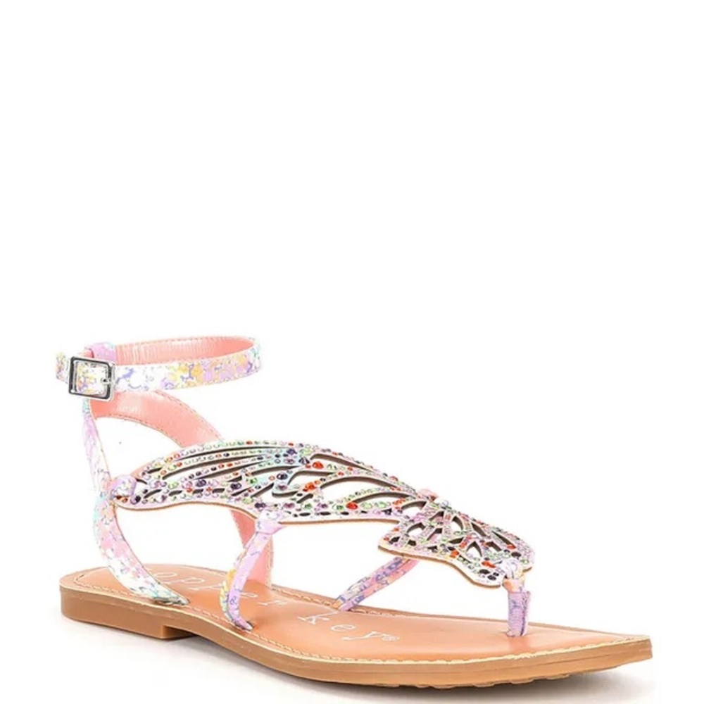 Copper Key
Flutter Rainbow Rhinestone Embellished Butterfly Sandals - Picture 6 of 9
